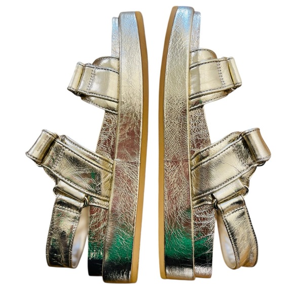 Tory Burch Kira sport Gold Sandal Logo Classic NWOB SIZE 9M - Picture 6 of 11